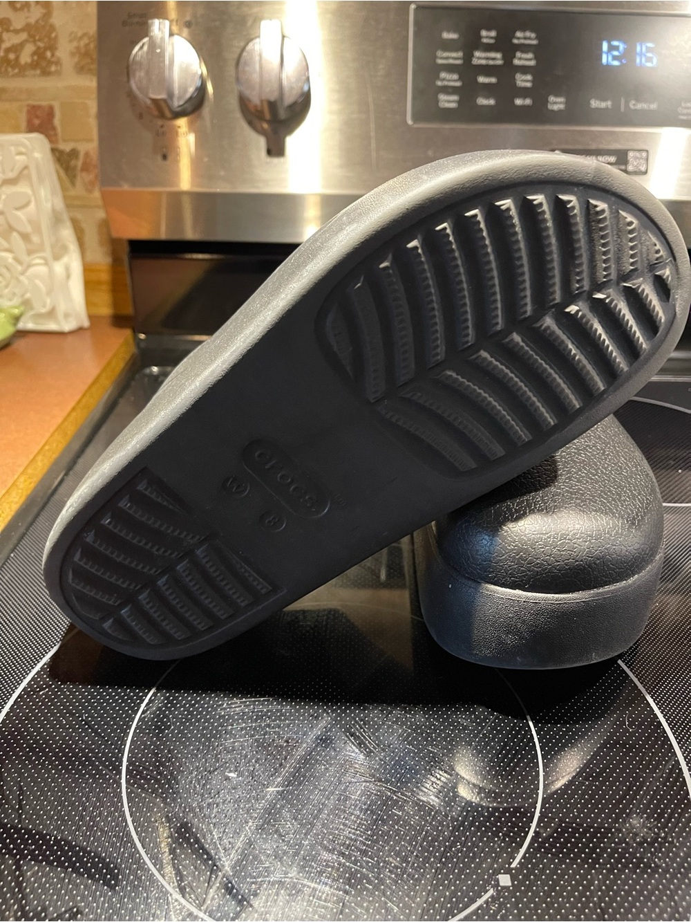 CROCS Platform Clog Mule in Charcoal - Picture 3 of 4